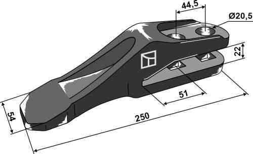 531.03205 - JCB style Centre Bolt on Tooth - 531.03205 (F.6)