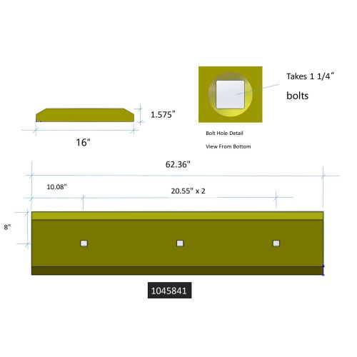 104-5841 | Caterpillar Style Cutting Edges-62.38" LONG